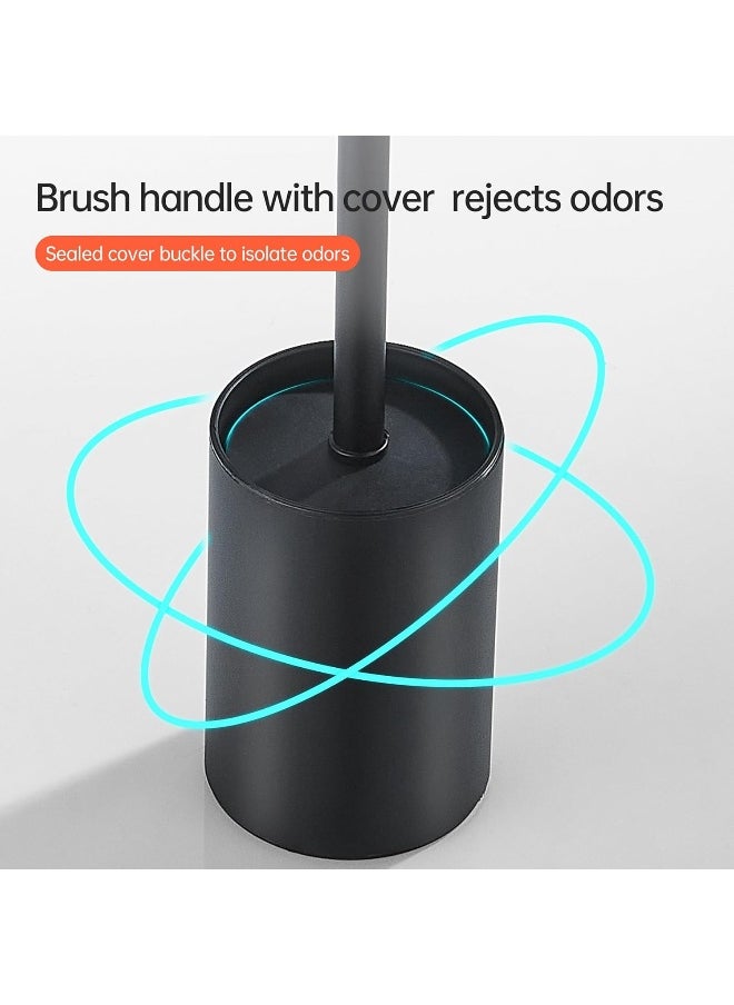 BRIMIX - BRIMIX Toilet Brush with Holder Set Stainless Steel 304 Toilet Cleaning Brush for Bathroom Round Floor Standing Toilet Bowl Brush - Image 1