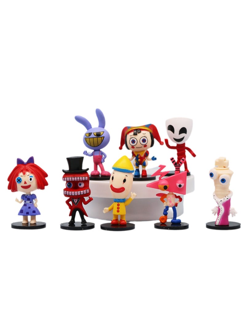Eight-Piece Set Q version Of Numbers Circus Action Figure Model Ornaments Suitable For Collection And Gift ,Bag Pack - Image 1