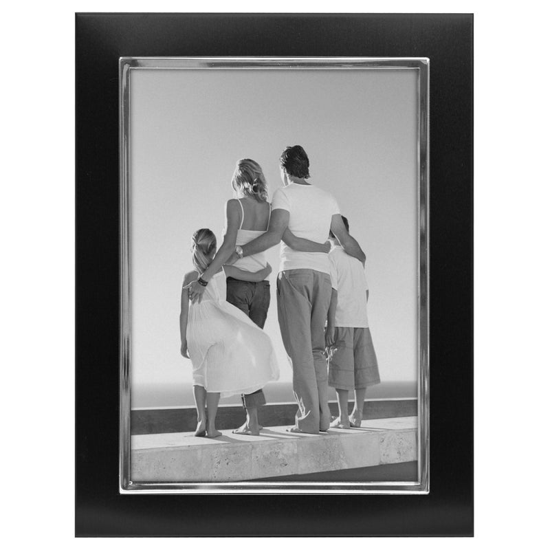 Malden International Designs Uptown Black with Silver Fashion Metal Frame 5x7 Black - Image 1