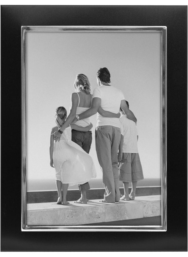 Malden International Designs Uptown Black with Silver Fashion Metal Frame 5x7 Black - Image 2