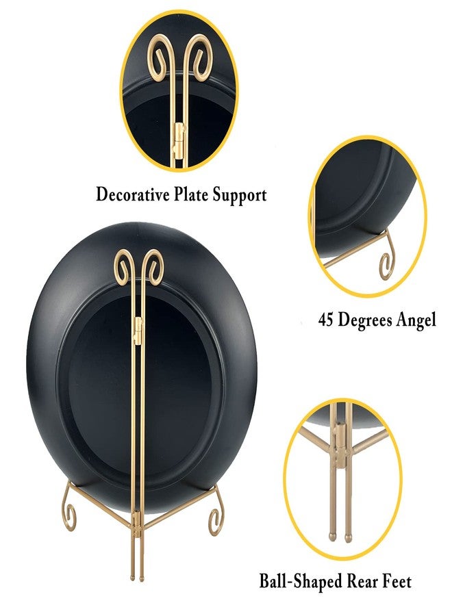 HEMYLU Gold Plate Stand, 6 Inch Decorative Plate Holder for Displaying Platters, Heavy-Duty Metal Easel Stand for Picture, Photo Frame, Plates, Books and Round Objects - Image 5