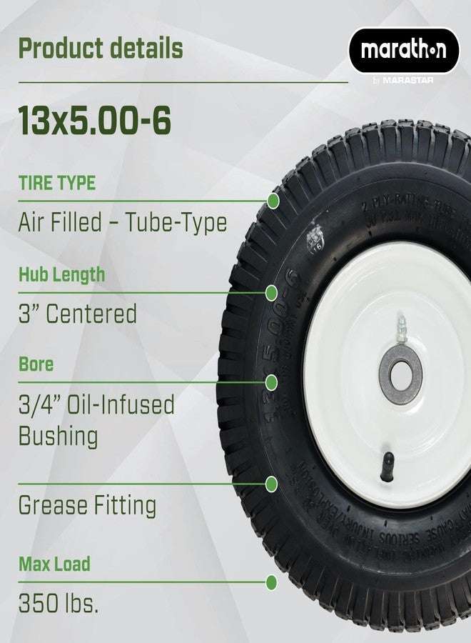 Marathon 20336 13x5.00-6" Pneumatic (Air Filled) Lawnmower Tire on Wheel, Single - Image 2