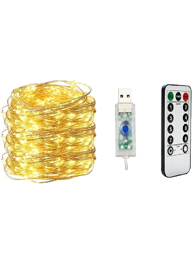 erorex Light Waterproof Starry Firefly Copper Wire String Light 20M 200 Led 8 Modes With Remote Control For Wedding Home Decorations Warm White Clear Sedc Tmm - Image 1