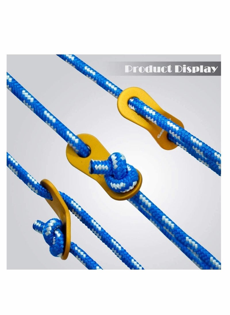 KASTWAVE Tent Rope, Camping Guylines 5mm Ultralight Tent Cord Rope with Aluminum Tensioner Set of 6 Pack - Image 4