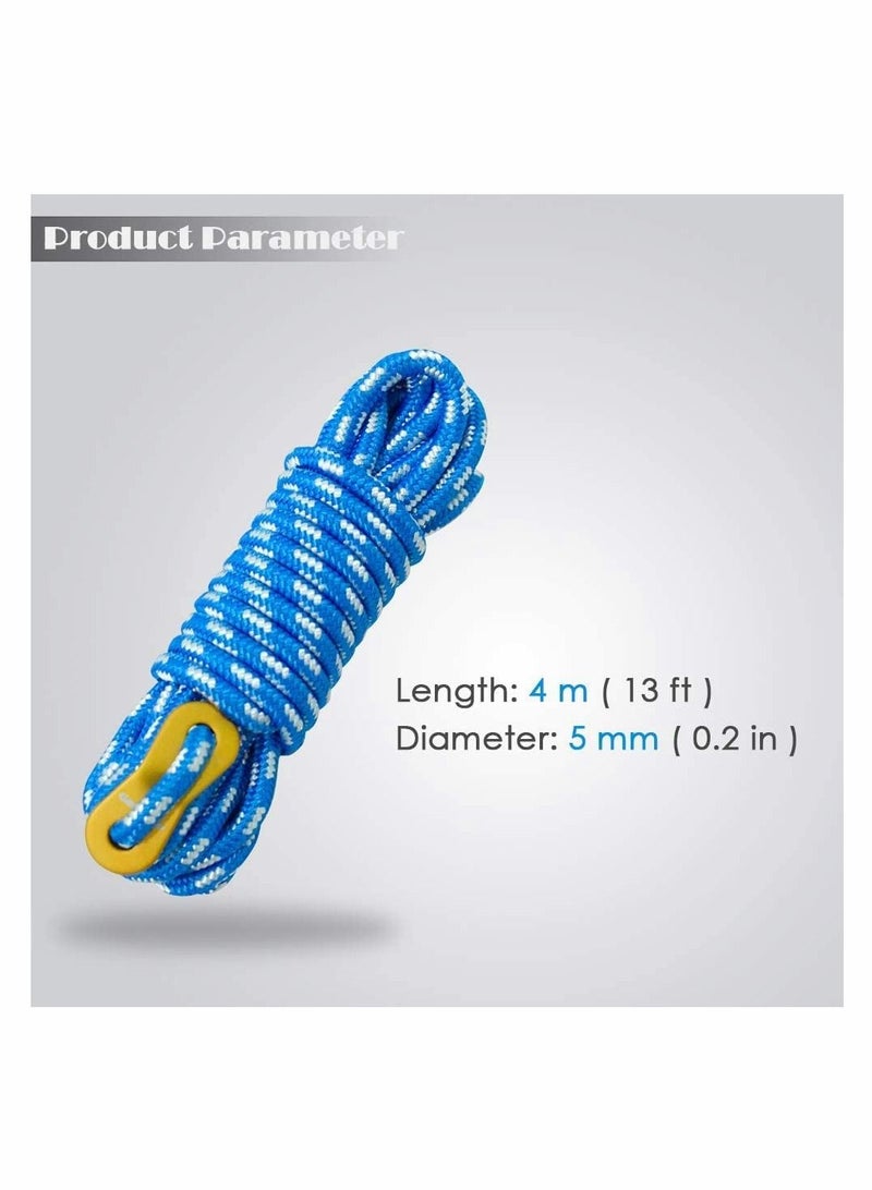 KASTWAVE Tent Rope, Camping Guylines 5mm Ultralight Tent Cord Rope with Aluminum Tensioner Set of 6 Pack - Image 5