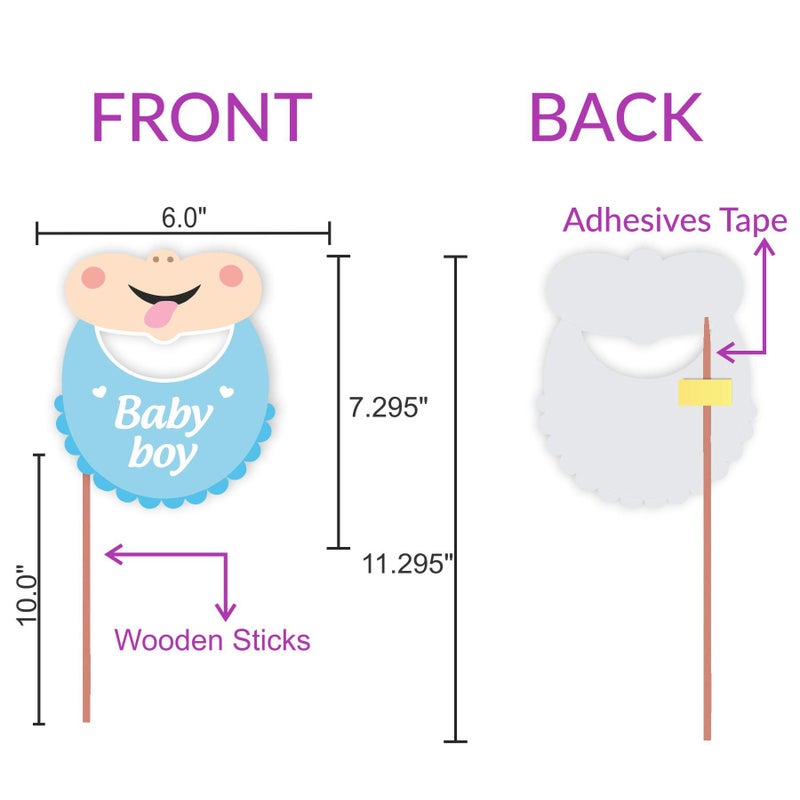 WOBBOX مجموعة حفلة استحمام الأطفال WOBBOX من 30 قطعة مع لافتة بنغو زرقاء ووردية "نحن نحبك"، مع شريط وردي فاتح للأم المنتظرة، عنصر ديكور لحفلة استحمام الأطفال (عبوة من 3) - Image 5