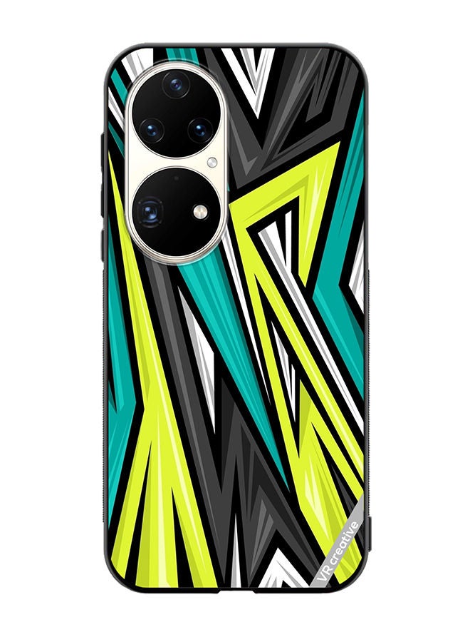 VR CREATIVE Protective Case Cover For Huawei P50 Pro Texture Sports Racing Style Vector Design Multicolour - Image 1