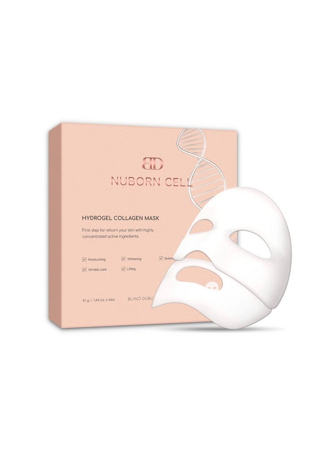 BLANC DUBU Nuborn Cell Hydrogel Collagen Mask Advanced Stem Cell Hydrogel Sheet Face Mask For Dry Skin 2% Niacinamide Hydrolyzed Collagen Peptides And Hyaluronic Acids Made In Korea 4Pack