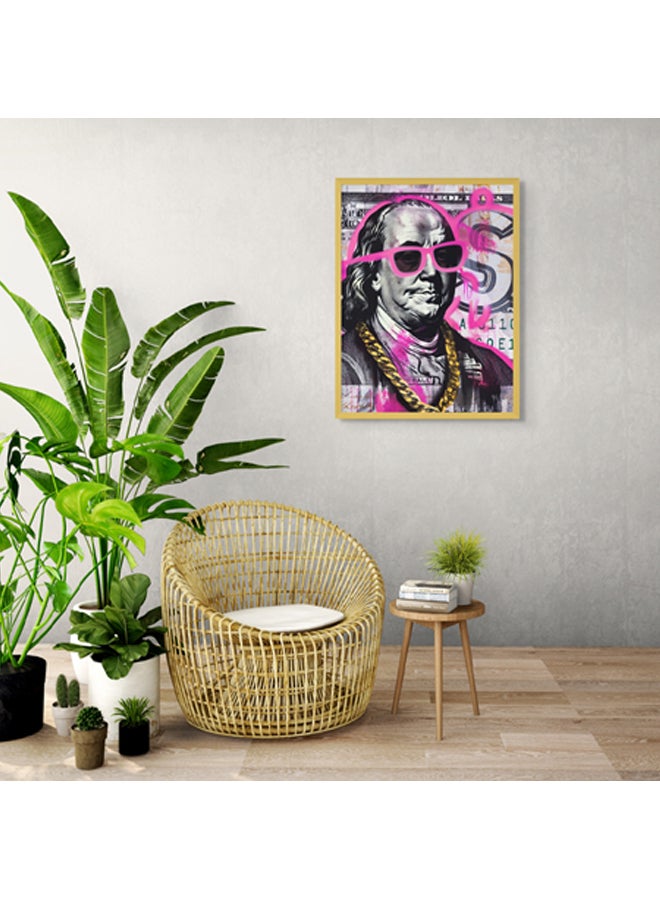 آرت دیکور  ديكور فني مؤطر، صورة فنية جميلة، طباعة لبن فرانكلين على فاتورة الدولار الأمريكي، عمل فني حديث حضري جريء للشارع، غرفة المعيشة، غرفة النوم، المكتب، ديكور الاستوديو المنزلي - Image 3