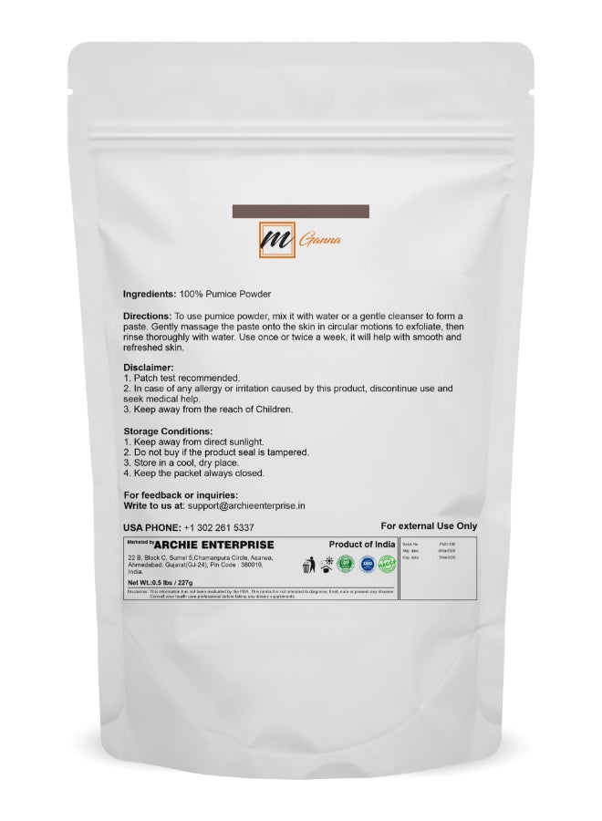 mGanna 100 Natural Pumice Powder 05 LBS for Facial Masks Skin Exfoliation Soap Making and other cosmetic formulations - Image 4