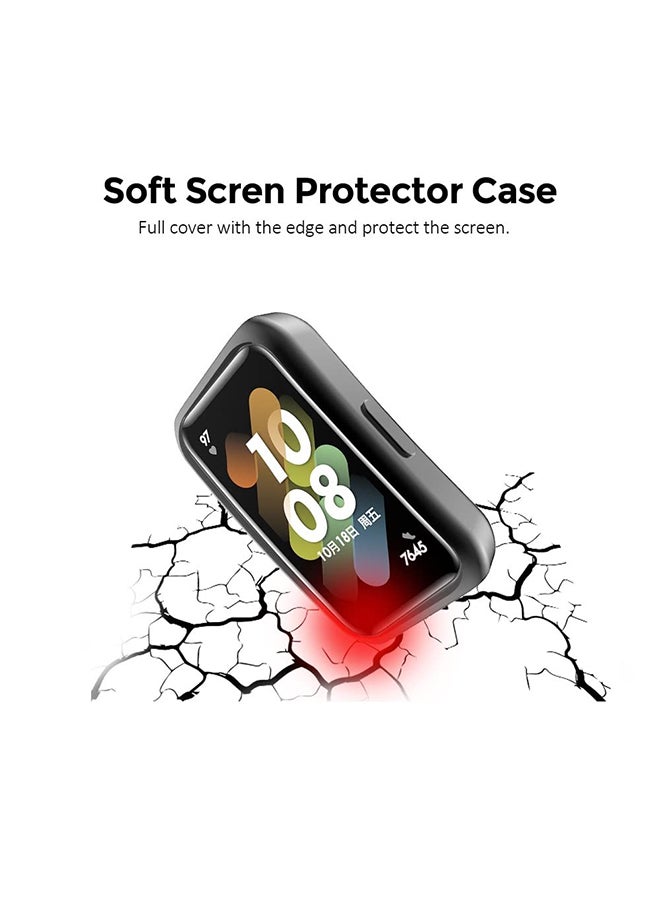 O Ozone - Milanese Straps For Huawei Band 8 | Band 9 With TPU Watch Case, Magnetic Stainless Steel Mesh Replacement Strap for Women Men- Black - Image 1