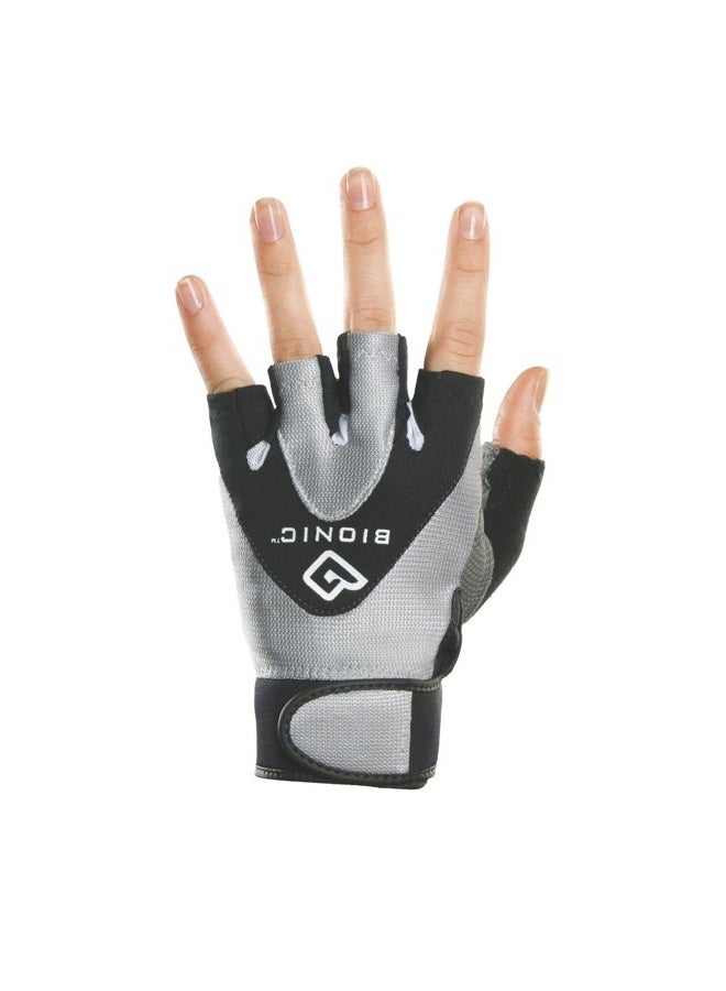 Bionic Women's StableGrip 1/2 Finger Fitness Gloves w/ NaturalFit Technology, Black (PAIR) Medium - Image 1