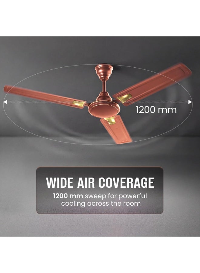Rico Ceiling Fans For Home CF2307 1 Star BEE Ratings Energy Saving Japanese Technology 48 inch (1200mm) Ultra High Speed 2 Years Replacement Warranty Copper Winding Aluminum Blades - Image 5
