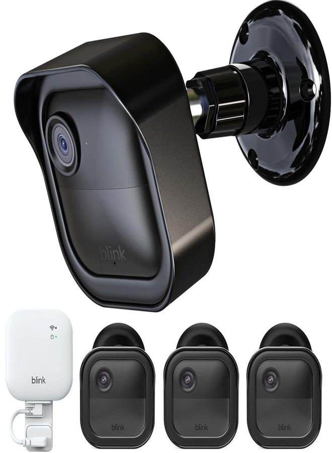 Pefecon All-New Blink Outdoor Camera Housing and Mounting Bracket, 3 Pack Protective Cover and 360 Degree Adjustable Mount with Blink Sync Module Outlet Mount for Blink Camera Security System (Black) - Image 1