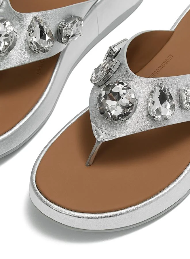 Fitflop F-MODE ULTRA-JEWEL LEATHER TOE-POST SANDALS