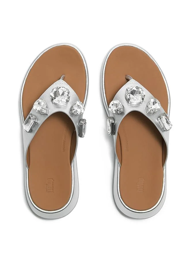 Fitflop F-MODE ULTRA-JEWEL LEATHER TOE-POST SANDALS