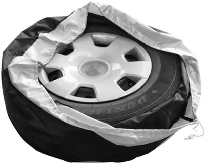 Comily Plus+ 4pcs 210D Polyester Spare Tire Covers - Black/Silver - Image 3