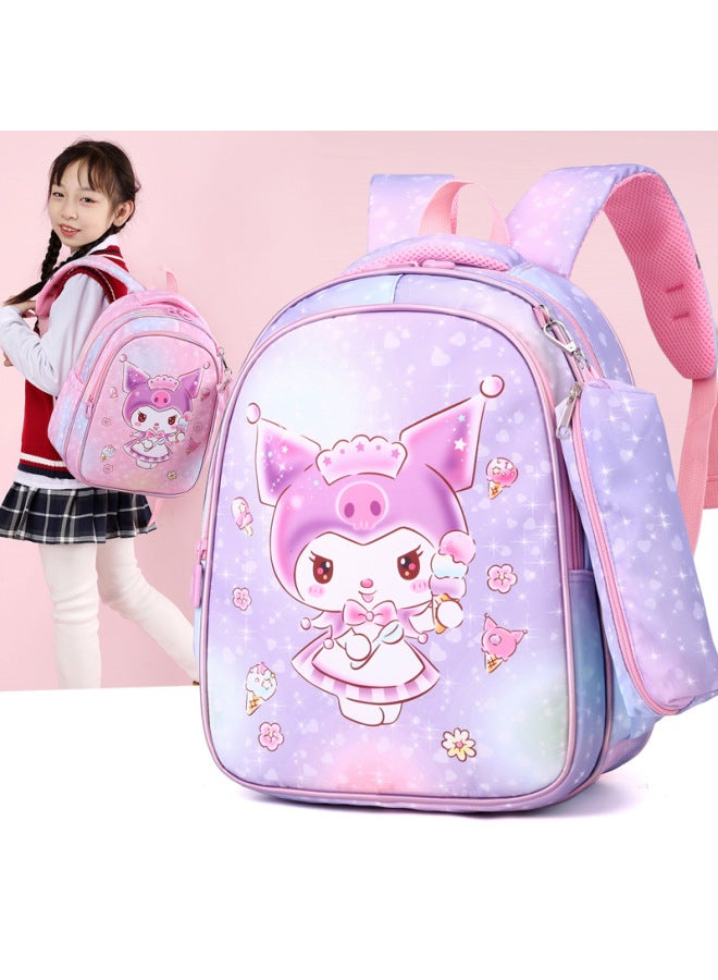 Children's Schoolbag Cute Cartoon Girl's Western Style Backpack Coolomi Pattern Primary School First Grade Kindergarten-Color:Brab Cloth-cinnamon Dog Pink - Image 2