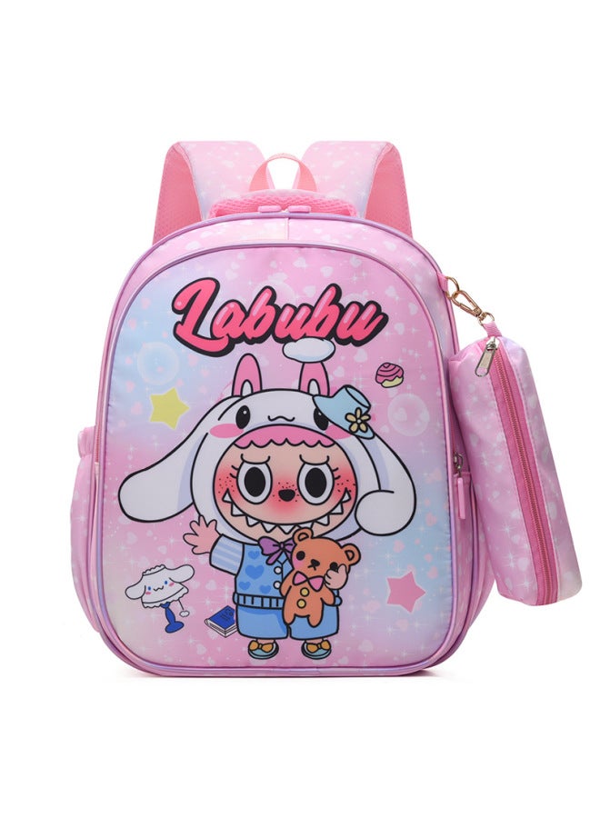 Children's Schoolbag Cute Cartoon Girl's Western Style Backpack Coolomi Pattern Primary School First Grade Kindergarten-Color:Brab Cloth-cinnamon Dog Pink - Image 1