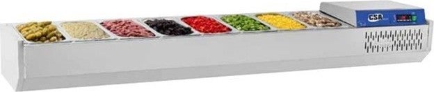 CSA Inox Karacasan Industrial 8 Pieces 1/3 Gastronorm Container Counter Top Display Refrigerator  - Image 1