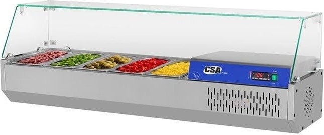 CSA Inox Karacasan Industrial 8 Pieces 1/3 Gastronorm Container Counter Top Display Refrigerator  - Image 2