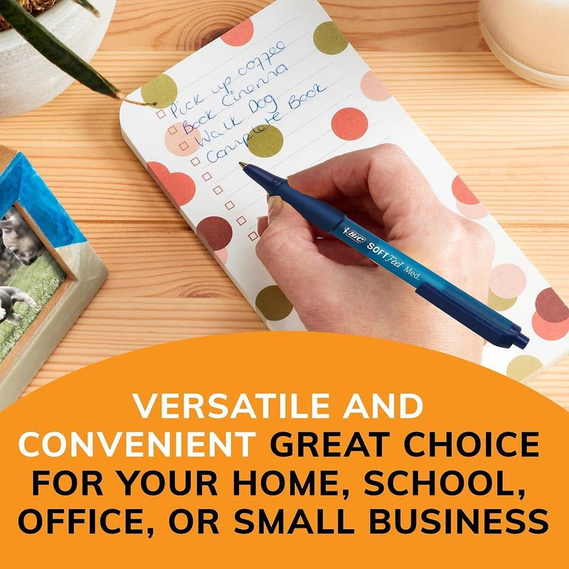 BIC Soft Feel Retractable Ballpoint Pen - Black Body, Black Ink, Pack of 12 - Image 3