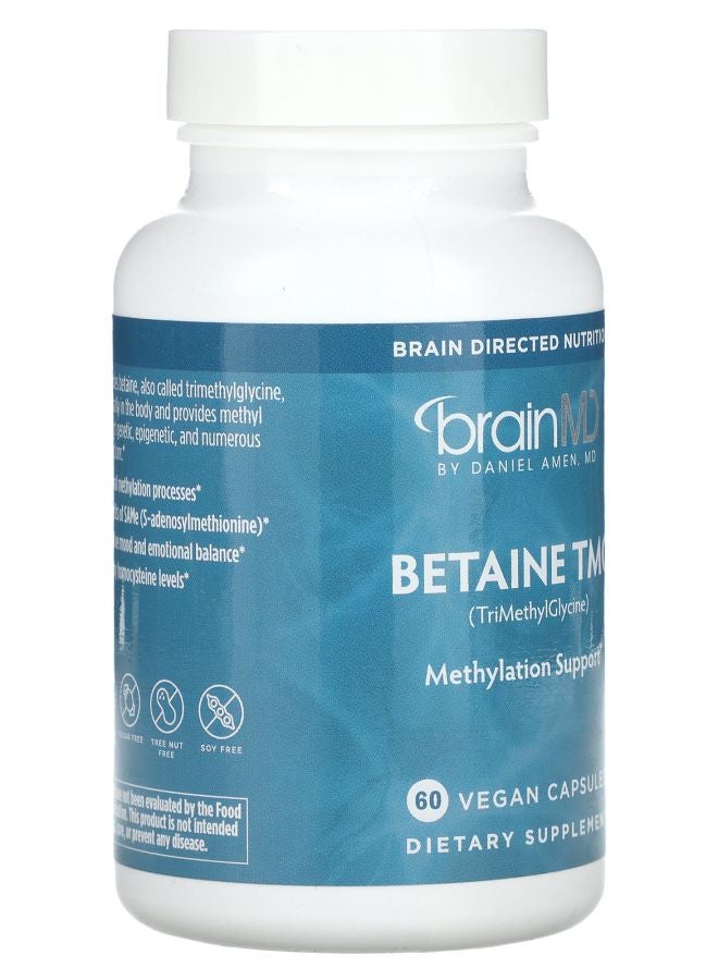 BRAINMD Betaine TMG 60 Vegan Capsules (500 mg per Capsules) - Image 2