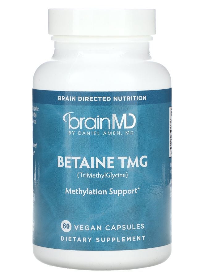 BRAINMD Betaine TMG 60 Vegan Capsules (500 mg per Capsules) - Image 1