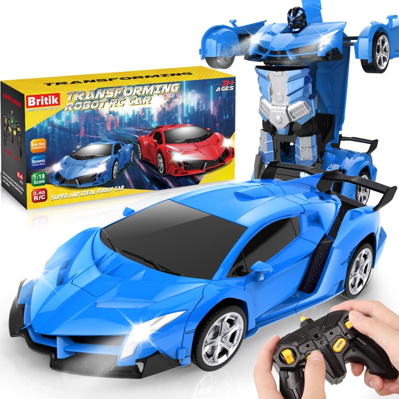 Britik Transform Remote Control Car Toy for Kids 48 Remote Control Car for Boys 47 Transform Cars for Boys 46