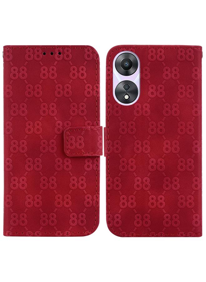 اس-توب جراب لهاتف OPPO A78 4G جراب هاتف جلدي مزدوج منقوش على شكل 8 - Image 1