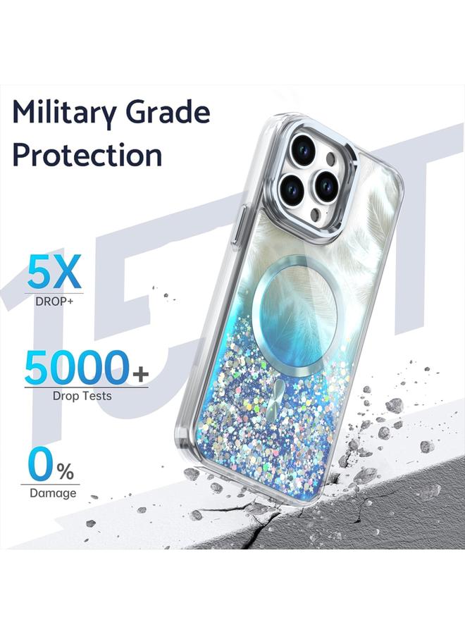 S-TOP Case For iPhone 15 Epoxy CD Texture Lens Holder MagSafe Phone Case - Image 2