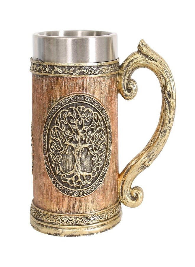 Ottalent 18fl oz Norse Mythology World Tree Yggdrasil Beer Stein Mug, Stainless SteelTheTree of Life Coffee Drink Cup for Men and Father’s Day Gift 600ml - Image 2