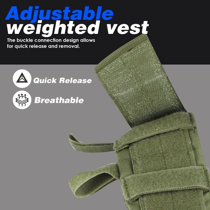 Miramrax Weighted Vest for Men and Women Weight Vests Adjustable Strength and Endurance Training Fitness Workouts Tactical Running Gym (Green) - Image 5