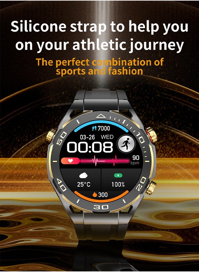DAREU - Smart Watch 1.45" Smart Watches for Men, Bluetooth Call, AI Voice Assistant, Blood pressure/Blood oxygen/Heart Rate Monitor Monitoring Watch, Support Nfc + Additional Replacement Strap Android iOS - Image 1