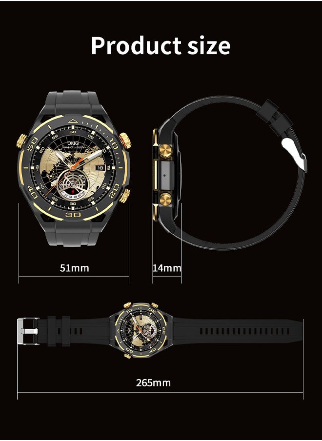 DAREU - Smart Watch 1.45" Smart Watches for Men, Bluetooth Call, AI Voice Assistant, Blood pressure/Blood oxygen/Heart Rate Monitor Monitoring Watch, Support Nfc + Additional Replacement Strap Android iOS - Image 1