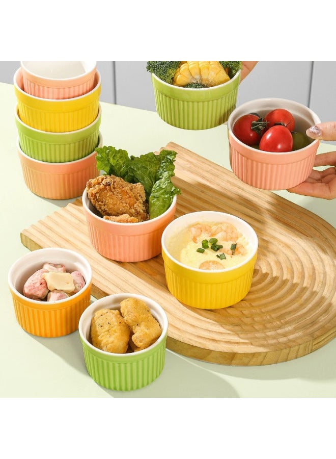 Spot Shufulei Baking Bowl Ceramic Steamed Egg Pudding Bowl Oven Baking Special Double Skin Milk Dessert Pudding-Specifications:4 Inch-Color:White  - Image 2
