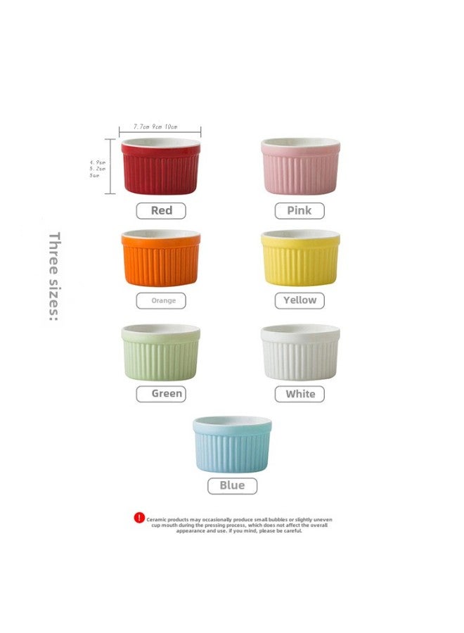Spot Shufulei Baking Bowl Ceramic Steamed Egg Pudding Bowl Oven Baking Special Double Skin Milk Dessert Pudding-Specifications:4 Inch-Color:White  - Image 1