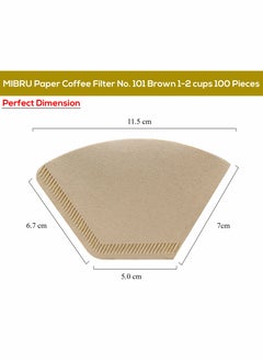MIBRU Paper Coffee Filters No. 101 Brown 1-2 cups 100 Pieces  - Image 4