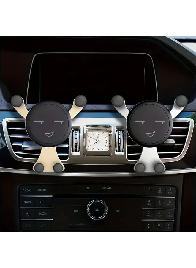 Black Rotating Car Air Vent Phone Holder Adjustable Grip Waterproof ABS GPS Smartphone Mount - Image 2