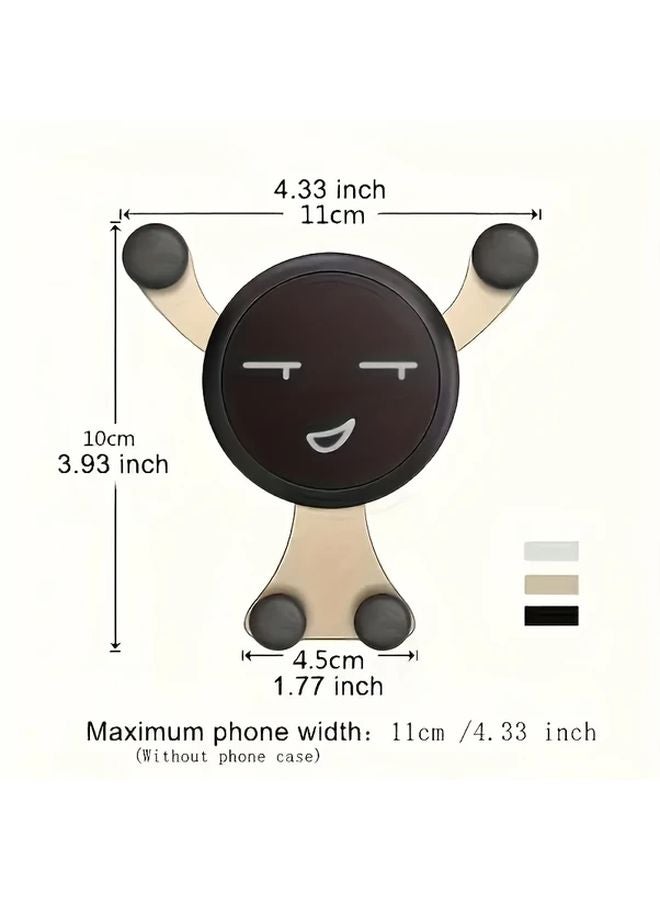 Black Rotating Car Air Vent Phone Holder Adjustable Grip Waterproof ABS GPS Smartphone Mount - Image 4
