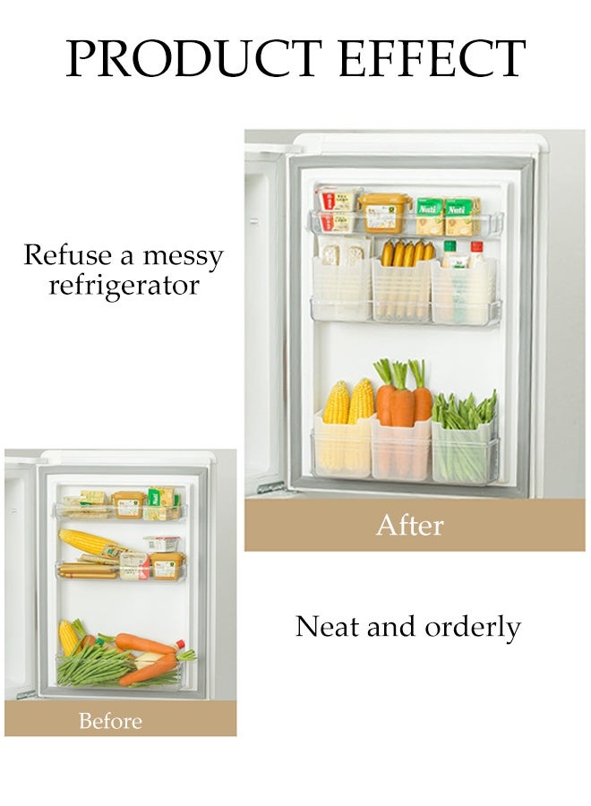 DUNISO 6Pcs Food Storage Boxes Plastic Stackable Fridge Storage Bins Multifunctional Translucent Refrigerator Side Door Fruit and Vegetable Organizer Box  For Fridge, Kitchen, Pantry, Cabinets - Image 5