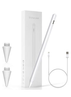 Generic Stylus Pen for iPad with Palm Rejection Compatible with 2018-2023 10-9-8-7-6 Pro 11-inch 12.9-5-4-3 Mini-Air-3. White  - Image 1