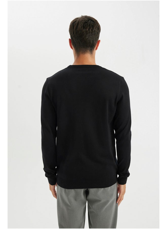 DeFacto Man Smart Casual Tricot Regular Fit Crew Neck Long Sleeve Pullover  - Image 5