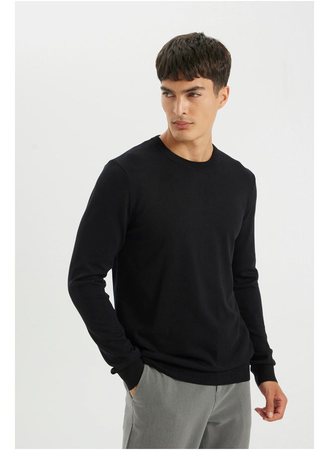 DeFacto Man Smart Casual Tricot Regular Fit Crew Neck Long Sleeve Pullover  - Image 4