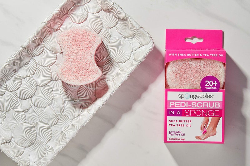 spongeables Spongables Pedi Scrub Foot Exfoliating 20+ Wash Sponge, Lavender, 1 Count - Image 4