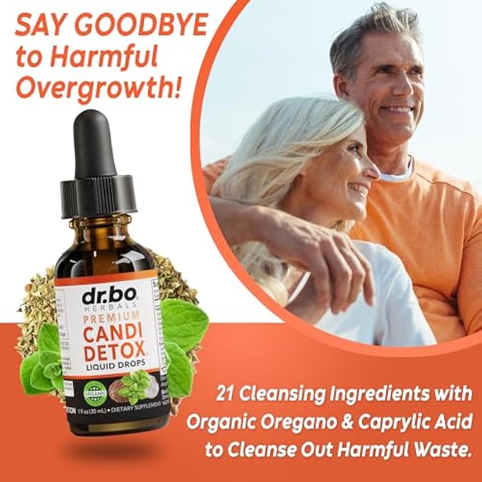 dr.bo Candida Cleanse Detox for Women & Men - Organic Oregano Oil Drops, Caprylic Acid Black Walnut Wormwood Candi Support Supplement Kit - Natural Oral Anti Overgrowth Gut Balance Flora Complex Supplements - Image 3