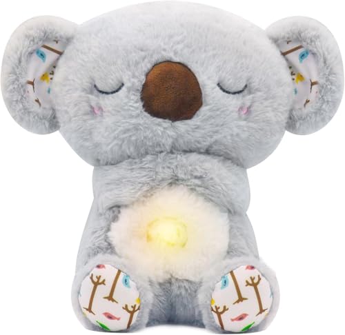 rytopt Breathing Stuffed Animal No Breathing Movement in Its Abdomen Koala Stuffed Animal 4 Gear Adjustment Volume Control with Music Lights - Image 1