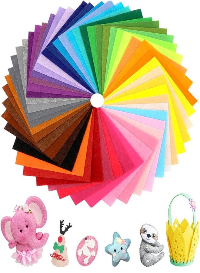 Felt Fabric Sheets, 40pcs Craft Felt Fabric Sheets Felt Stiff Fabric Square, Non-Woven Felt Sheets for Kids, DIY Sewing Crafts, Patchwork