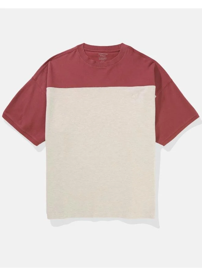 امريكان ايجل AE Oversized Colorblock Pique T-Shirt