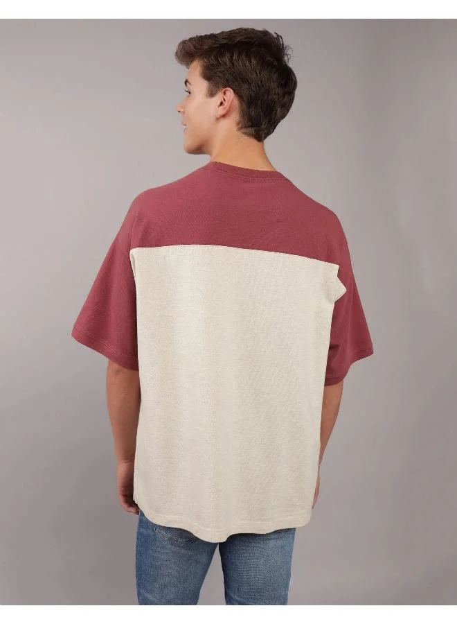 امريكان ايجل AE Oversized Colorblock Pique T-Shirt